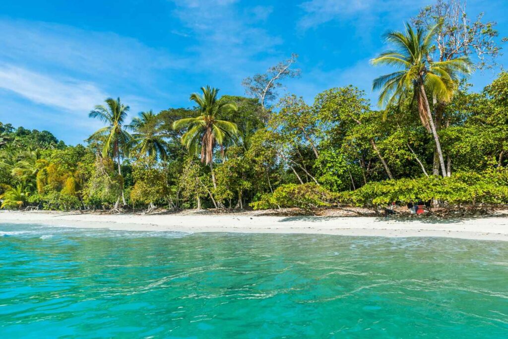 Tropical beach in Costa Rica at Manuel Antonio