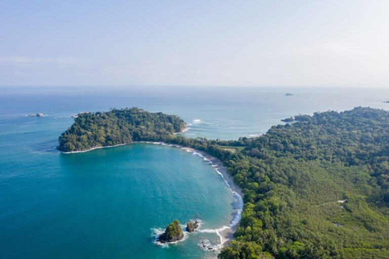Aerial view of Manuel Antonio coastline