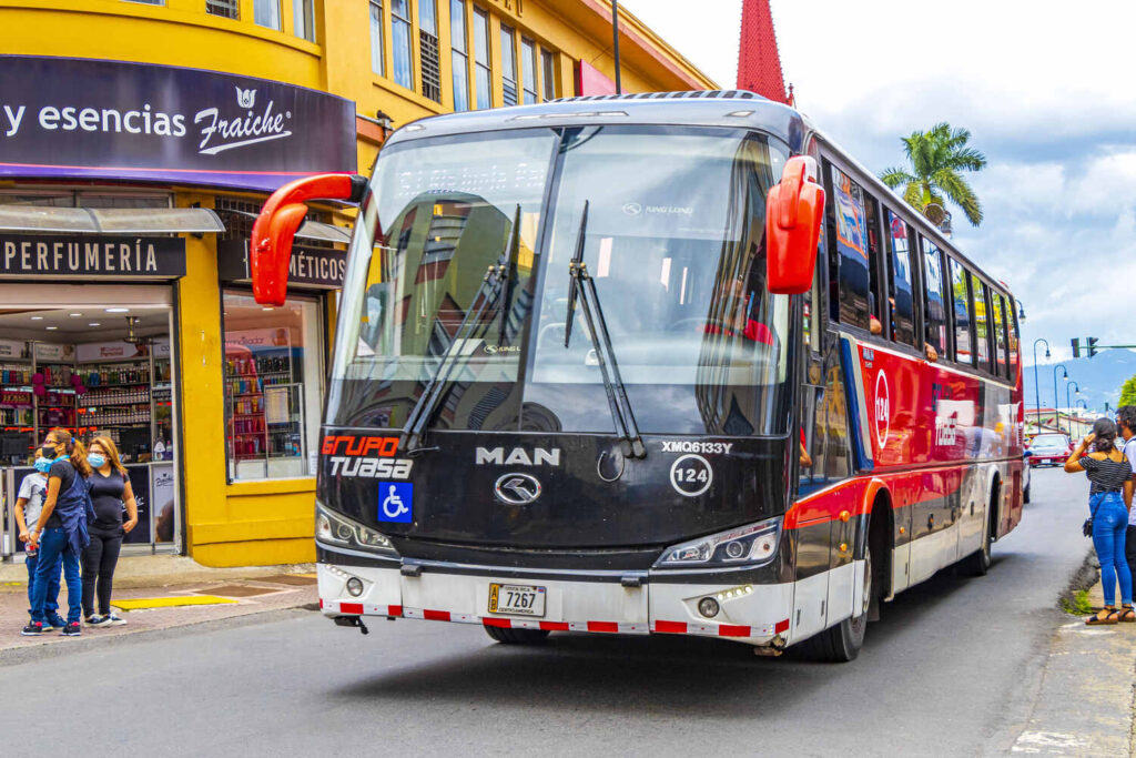 Red Bus in San Jose Costa Rica