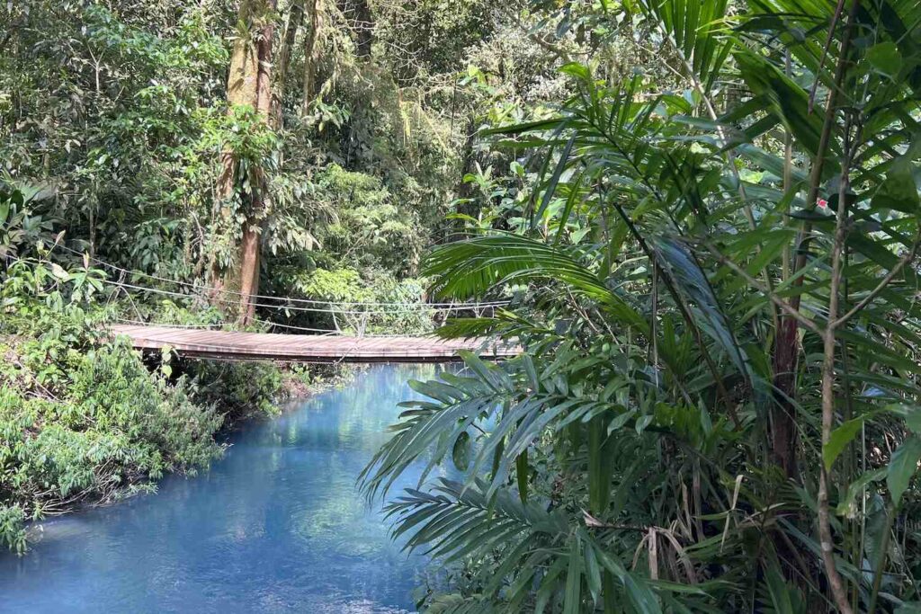 Bridge for hiking at Rio Celeste in Costa Rica