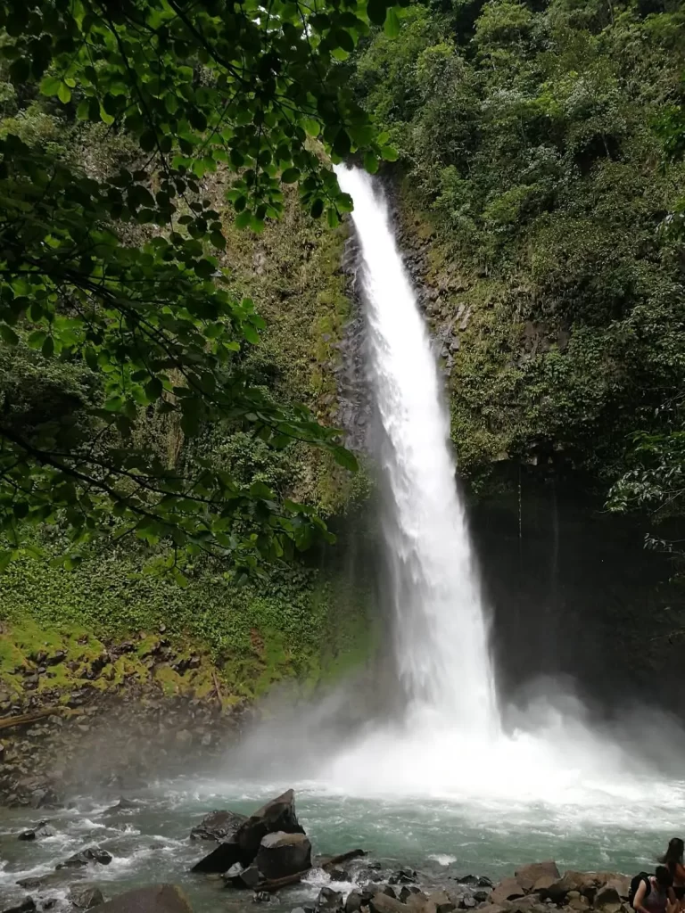 Close up photo of La Fortuna Waterfall in Costa Rica
