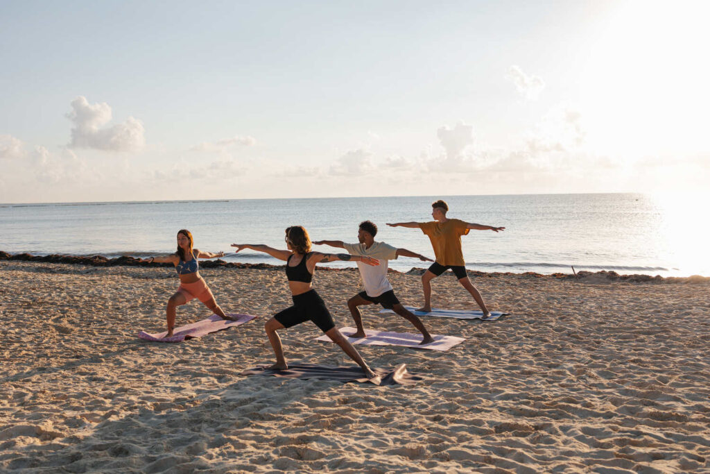 Yoga session on the beach in Costa Rica
