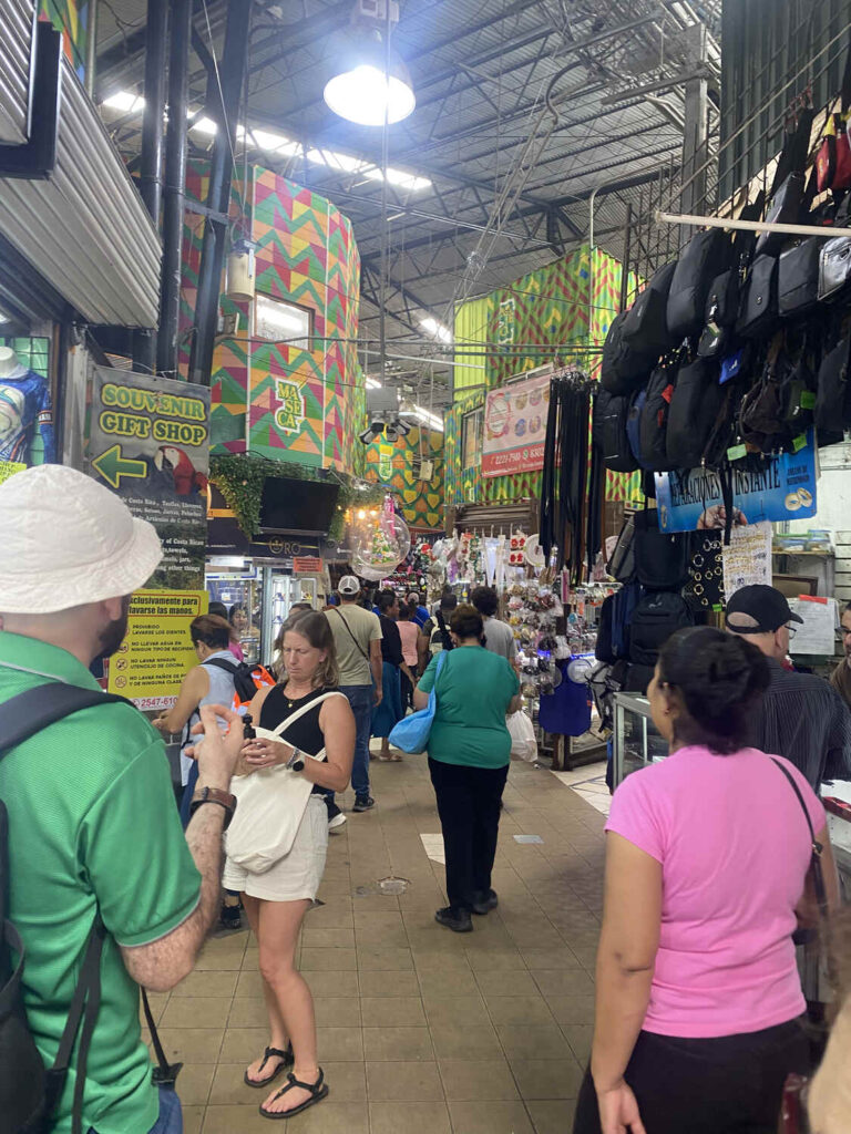 Inside the mercado central in San Jose